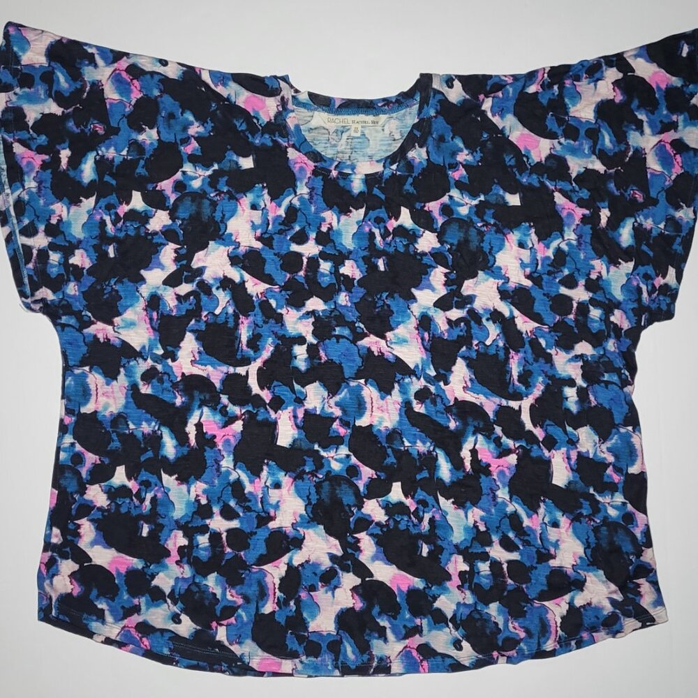Macy's Rachel Roy Curvy Collection Womens Blue And Pink Blouse Size 2X